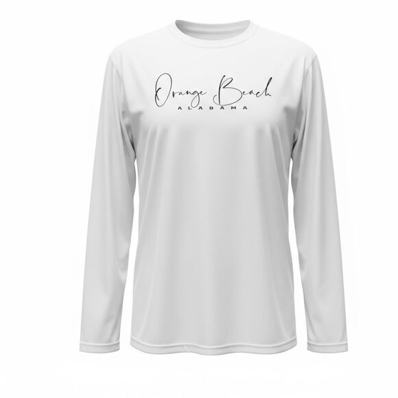 EUC Island Beach Men’s White Long Sleeve Moisture Wicking Shirt Orange Beach XXL - Picture 2 of 5